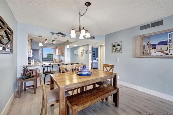 Chandelier, Dining room, Interior, Pendant Lights, Wood Texture Flooring
