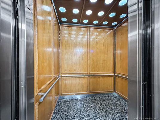 Elevator, Interior, Wooden Walls