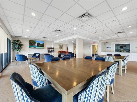 Dining room, Interior, Living room, Recessed Lighting, Wood Texture Flooring