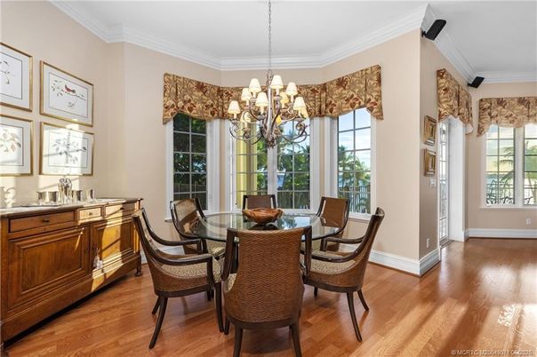 Chandelier, Dining room, Interior, Wood Texture Flooring