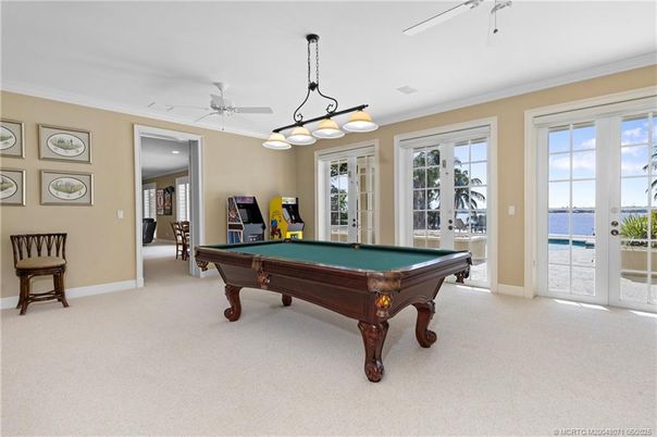 Billiard Table, Chandelier, Game Room, Interior