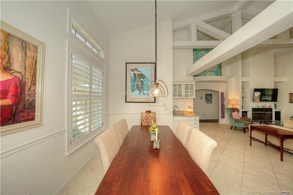 Dining room, Fireplace, Interior, Living room, Pendant Lights