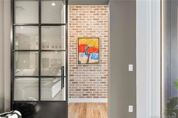 Interior, Stone Walls, Wood Texture Flooring