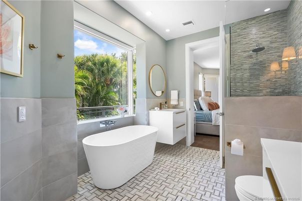 Bathroom, Bedroom, Free Standing Baths, Glass Shower, Interior, Recessed Lighting