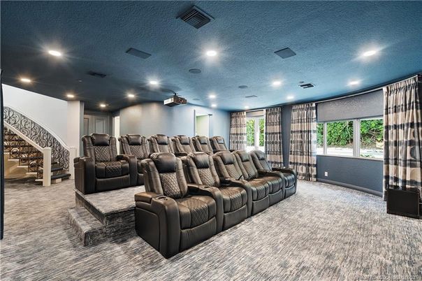Home Theatre Room, Interior, Projection Screen, Recessed Lighting, Theatre Room