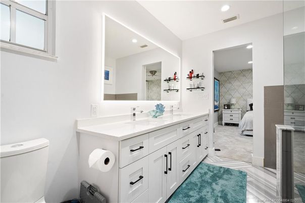 Bathroom, Bedroom, Dual Sink Vanities, Interior, Recessed Lighting