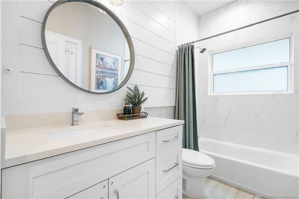Bathroom, Interior, Marble Walls, Wood Texture Flooring