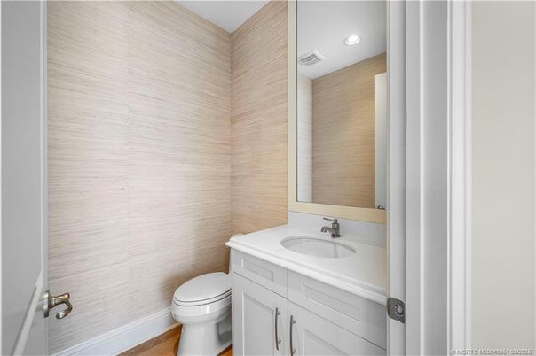 Bathroom, Interior, Recessed Lighting, Wood Texture Flooring