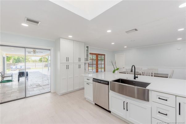 Interior, Kitchen, Recessed Lighting, Wood Texture Flooring