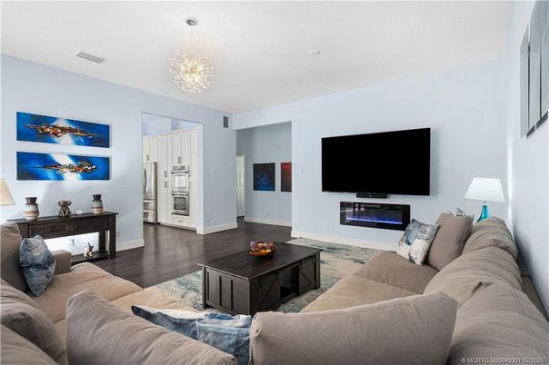 Chandelier, Interior, Living room, Wood Texture Flooring