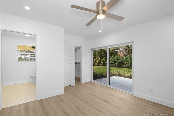 Bathroom, Empty room, Interior, Recessed Lighting, Wood Texture Flooring