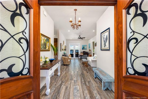Chandelier, Interior, Living room, Recessed Lighting, Wood Texture Flooring