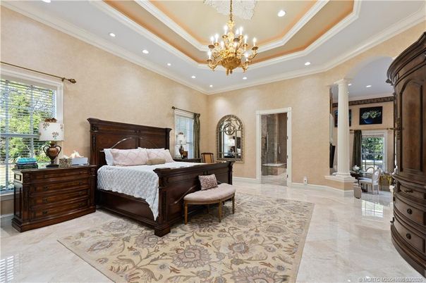 Bedroom, Chandelier, Interior, Recessed Lighting