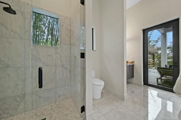Bathroom, Glass Shower, Interior, Marble Walls