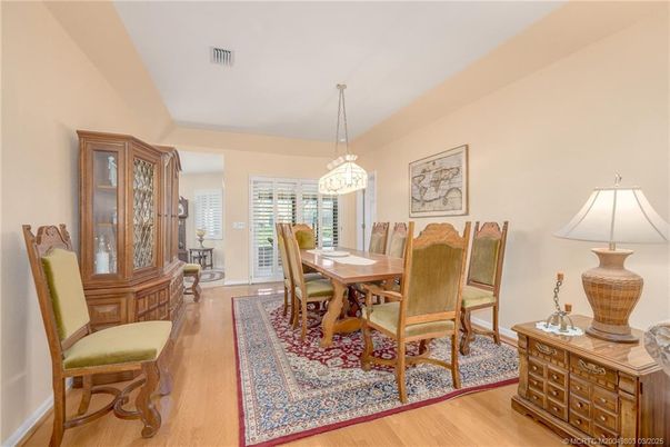 Chandelier, Dining room, Interior, Pendant Lights, Wood Texture Flooring