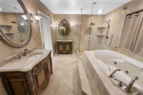 Bathroom, Dual Sink Vanities, Glass Shower, Interior