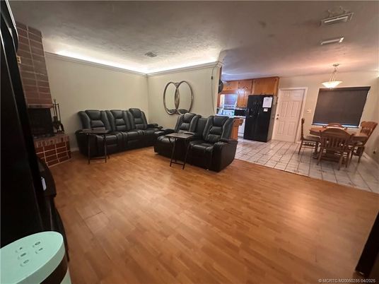 Dining room, Interior, Kitchen, Living room, Pendant Lights, Wood Texture Flooring