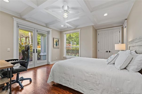 Bedroom, Home Office, Interior, Recessed Lighting, Wood Texture Flooring