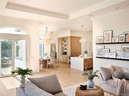 Dining room, Interior, Kitchen, Living room, Pendant Lights, Recessed Lighting, Wood Texture Flooring