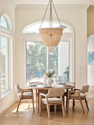 Chandelier, Dining room, Interior, Wood Texture Flooring