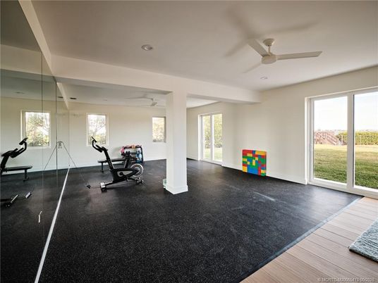 Fitness Equipment, Interior, Recessed Lighting, Wood Texture Flooring