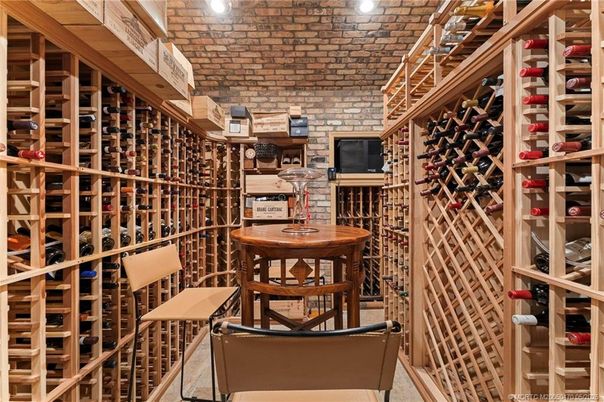 Interior, Recessed Lighting, Stone Walls, Wine Storage