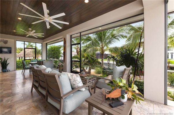 Interior, Living room, Recessed Lighting, Sun Room, Wooden Ceilings, Wood Texture Flooring