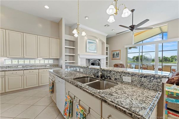 Fireplace, Interior, Kitchen, Pendant Lights, Recessed Lighting, Water