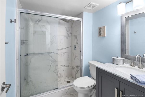 Bathroom, Glass Shower, Interior, Marble Walls