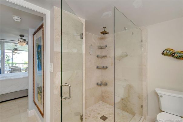 Bathroom, Glass Shower, Interior, Marble Walls