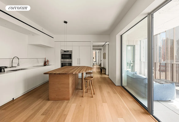 Interior, Kitchen, Pendant Lights, Stainless Steel Appliances, Wood Texture Flooring