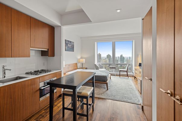 Dining room, Interior, Kitchen, Recessed Lighting, Wood Texture Flooring