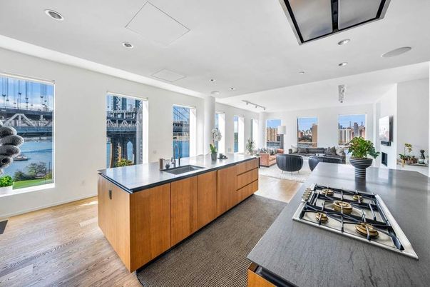 Interior, Kitchen, Living room, Recessed Lighting, Wood Texture Flooring