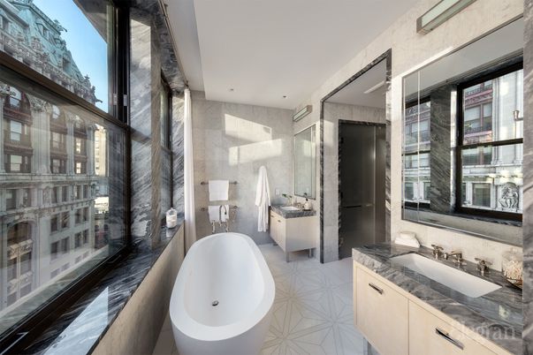 Bathroom, Dual Sink Vanities, Free Standing Baths, Interior, Recessed Lighting