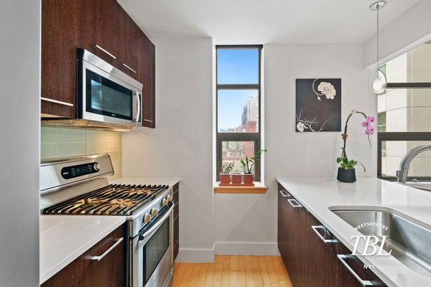 Interior, Kitchen, Pendant Lights, Stainless Steel Appliances, Wood Texture Flooring