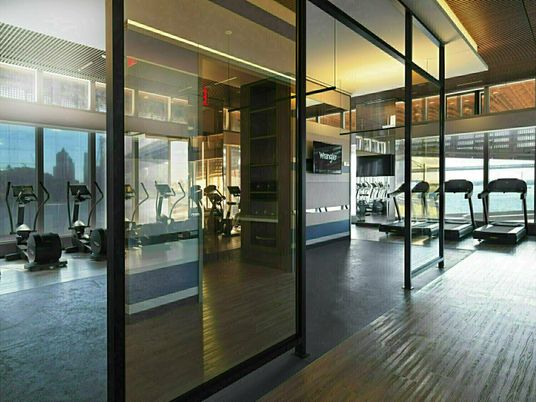 Fitness Equipment, Gym, Interior, Wood Texture Flooring