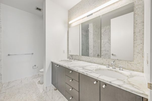 Bathroom, Dual Sink Vanities, Interior, Marble, Marble Walls