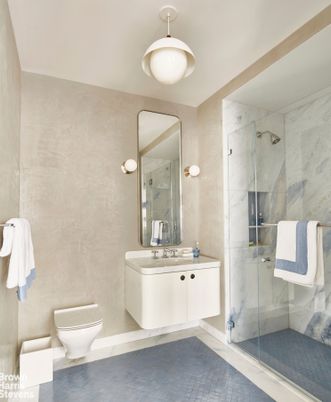 Bathroom, Glass Shower, Interior, Marble Walls