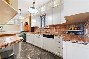 Interior, Kitchen, Pendant Lights, Tile Countertops