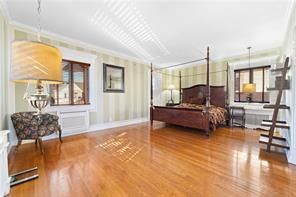 Bedroom, Interior, Pendant Lights, Wood Texture Flooring