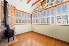 Interior, Stone Walls, Wooden Beams, Wood Texture Flooring