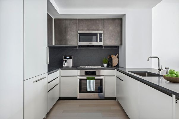 Interior, Kitchen, Stainless Steel Appliances, Wood Texture Flooring