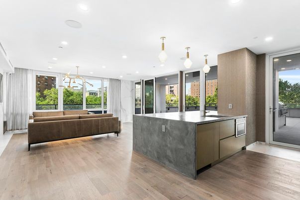 Interior, Kitchen, Living room, Pendant Lights, Recessed Lighting, Wood Texture Flooring