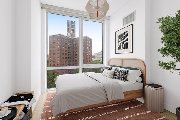 Bedroom, Interior, Pendant Lights, Wood Texture Flooring