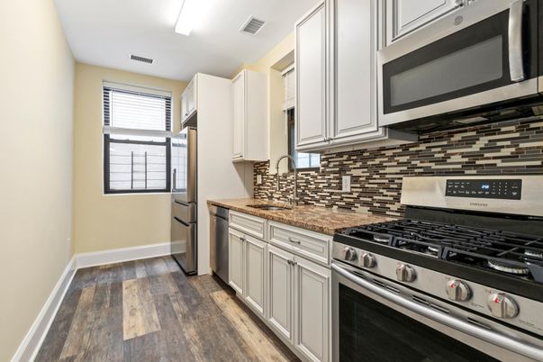 Interior, Kitchen, Stainless Steel Appliances, Wood Texture Flooring