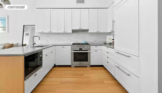 Interior, Kitchen, Stainless Steel Appliances, Wood Texture Flooring