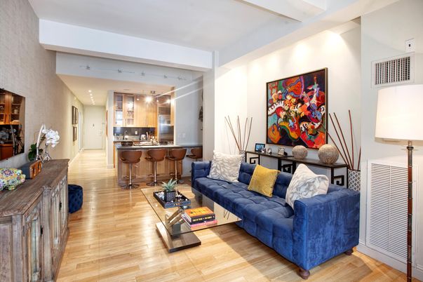 Interior, Kitchen, Living room, Pendant Lights, Recessed Lighting, Wood Texture Flooring