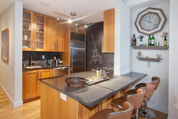 Interior, Kitchen, Stainless Steel Appliances, Wood Texture Flooring