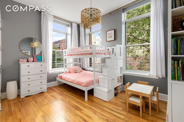 Bedroom, Dining room, Interior, Pendant Lights, Wood Texture Flooring