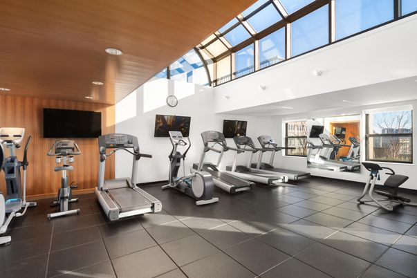 Fitness Equipment, Gym, Interior, Recessed Lighting